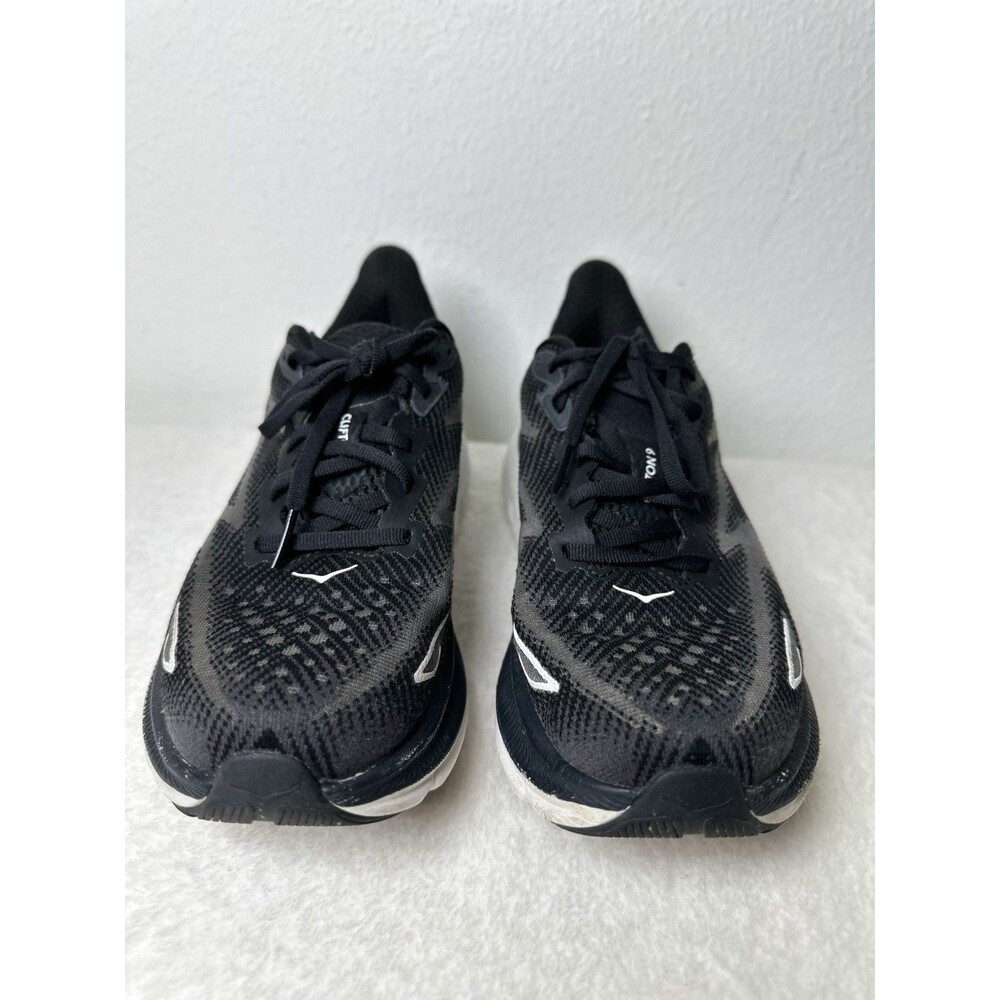 Hoka One One Clifton 9 Women's Size 7.5B Black White Running Lightweight Shoes - Picture 4 of 13
